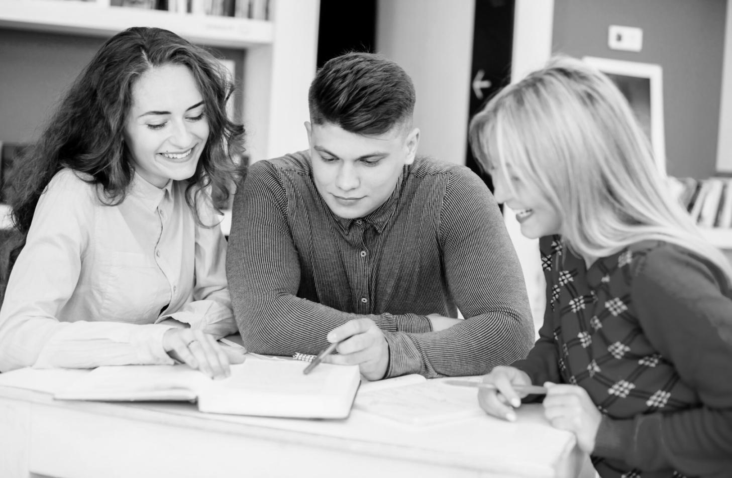 Modern classroom setup at BridgeDataNet with collaborative learning spaces